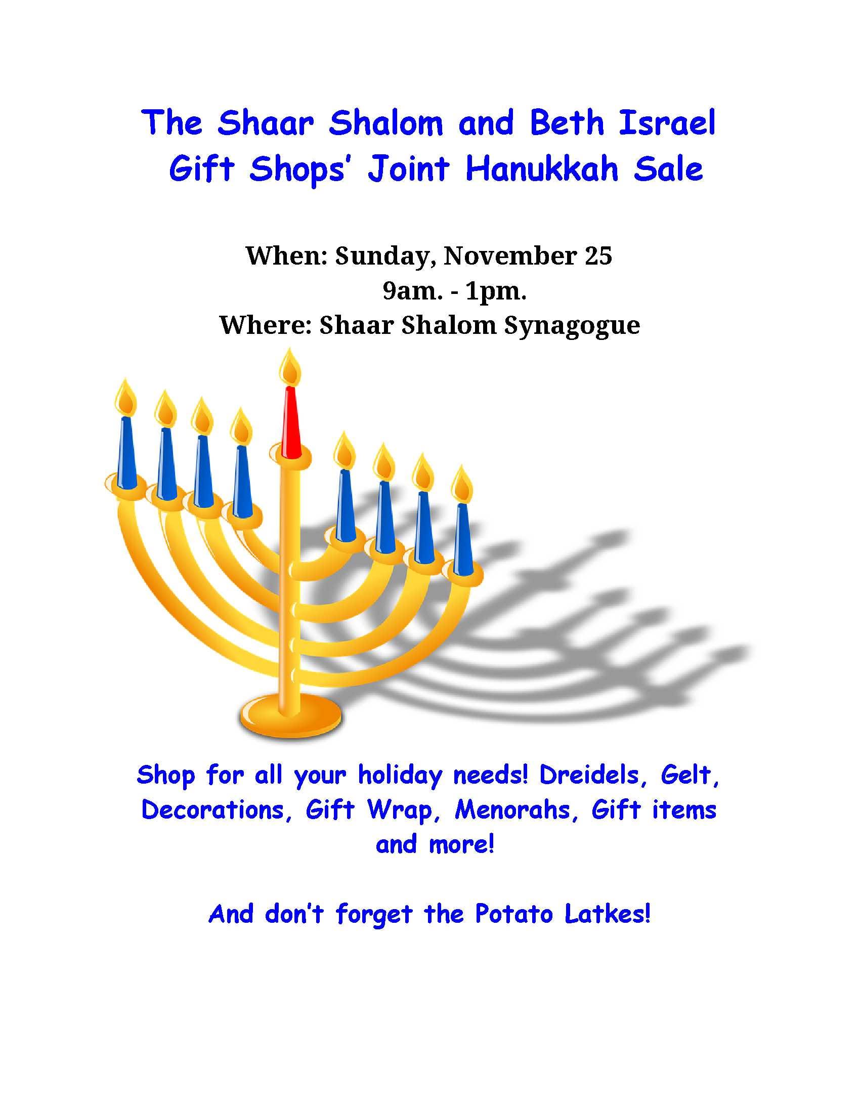 Chanukah Gift Shop Fair