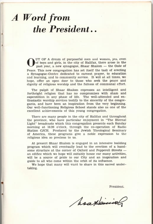 New Synagogue Brochure - A Word from the President